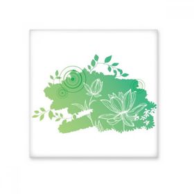 Dıythinker Lotus Çiçek Kurbağa Yaprakları Bitki Çiçek Parlak 10x10 cm Seramik Karo