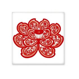 Dıythinker Lotus Çin Zodyak Kağıt Kesim Çiçek Hayvan Parlak 10x10 cm Seramik Karo