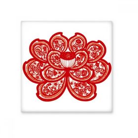 Dıythinker Lotus Çin Zodyak Kağıt Kesim Çiçek Hayvan Parlak 10x10 cm Seramik Karo