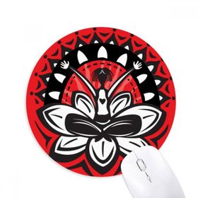 Dıythinker Lotus Silüeti Meksika Meksika Baskılı Yuvarlak Kaymaz Kauçuk Mouse Pad
