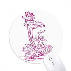 Dıythinker Lotus Yaprağı Lotus Çiçeği Su Bitkisi Baskılı Yuvarlak Kaymaz Kauçuk Mouse Pad