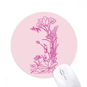 Dıythinker Lotus Yaprağı Lotus Çiçek Kuş Su Bitki Baskılı Yuvarlak Kaymaz Kauçuk Mouse Pad