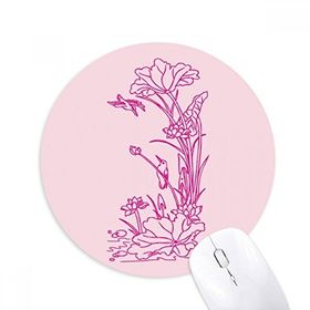 Dıythinker Lotus Yaprağı Lotus Çiçek Kuş Su Bitki Baskılı Yuvarlak Kaymaz Kauçuk Mouse Pad