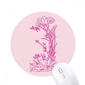 Dıythinker Lotus Yaprağı Lotus Çiçek Kuş Su Bitki Baskılı Yuvarlak Kaymaz Kauçuk Mouse Pad