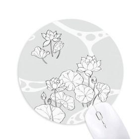 Dıythinker Lotus Yaprağı Lotus Çiçek Nehir Çiçek Bitki Baskılı Yuvarlak Kaymaz Kauçuk Mouse Pad