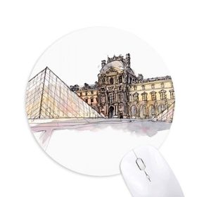 Dıythinker Louvre Müzesi Paris Fransa Baskılı Yuvarlak Kaymaz Kauçuk Mouse Pad