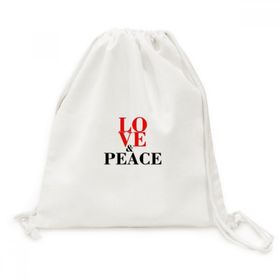 Dıythinker Love and Peace World No War Tuval İpli Sırt Çantası
