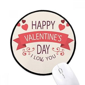 Dıythinker Love You Mutlu Sevgililer Günü Yuvarlak Kaymaz Mouse Pad
