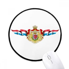 Dıythinker Lüksemburg Bayrağı Ulusal Amblem Yuvarlak Kaymaz Mouse Pad