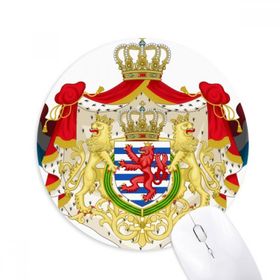 Dıythinker Lüksemburg Ulusal Amblem Ülke Sembolü Baskılı Yuvarlak Kaymaz Kauçuk Mouse Pad