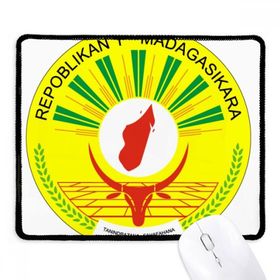 Dıythinker Madagaskar Afrika Ulusal Amblem Kaymaz Siyah Başlıklı Kenarlar Mouse Pad
