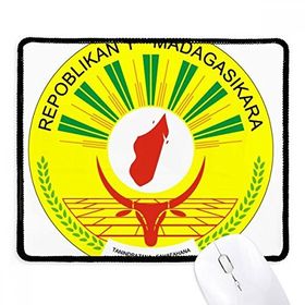 Dıythinker Madagaskar Afrika Ulusal Amblem Kaymaz Siyah Başlıklı Kenarlar Mouse Pad