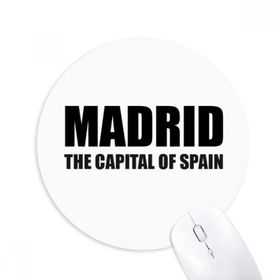 Dıythinker Madrid İspanya'nın Başkenti Baskılı Yuvarlak Kaymaz Kauçuk Mouse Pad