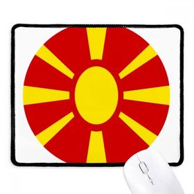Dıythinker Makedonya Avrupa Ulusal Amblem Kaymaz Siyah Başlıklı Kenarlar Mouse Pad