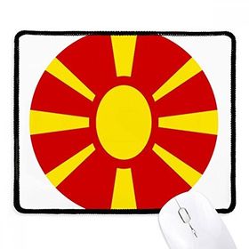 Dıythinker Makedonya Avrupa Ulusal Amblem Kaymaz Siyah Başlıklı Kenarlar Mouse Pad