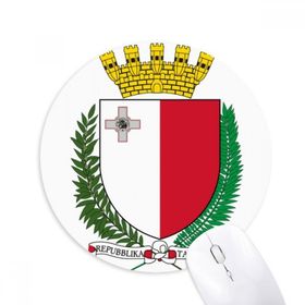 Dıythinker Malta Avrupa Ulusal Amblem Baskılı Yuvarlak Kaymaz Kauçuk Mouse Pad