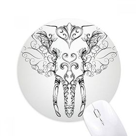 Dıythinker Mamut Fil Hayvan Portre Baskılı Yuvarlak Kaymaz Kauçuk Mouse Pad