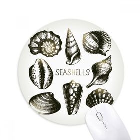 Dıythinker Marine Life Siyah Fisto İllüstrasyon Baskılı Yuvarlak Kaymaz Kauçuk Mouse Pad