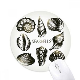 Dıythinker Marine Life Siyah Fisto İllüstrasyon Baskılı Yuvarlak Kaymaz Kauçuk Mouse Pad