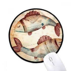 Dıythinker Mart Balık Takımyıldızı Zodyak Yuvarlak Kaymaz Mouse Pad