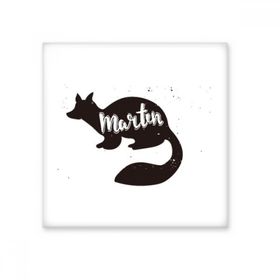 Dıythinker Marten Siyah ve Beyaz Hayvan 15x15 cm Seramik Karo