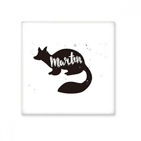 Dıythinker Marten Siyah ve Beyaz Hayvan 15x15 cm Seramik Karo