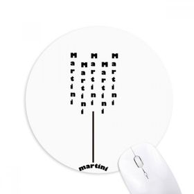 Dıythinker Martini Kupasıyla Baskılı Yuvarlak Kaymaz Kauçuk Mouse Pad