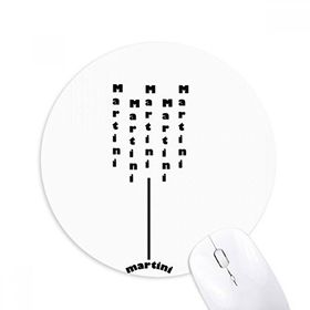 Dıythinker Martini Kupasıyla Baskılı Yuvarlak Kaymaz Kauçuk Mouse Pad