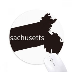 Dıythinker Massachusetts ABD Haritası Silüeti Baskılı Yuvarlak Kaymaz Kauçuk Mouse Pad