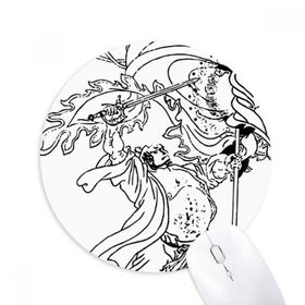 Dıythinker Masterpiece Romantik Krallıklar Çizim Baskılı Yuvarlak Kaymaz Kauçuk Mouse Pad