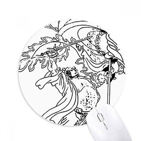 Dıythinker Masterpiece Romantik Krallıklar Çizim Baskılı Yuvarlak Kaymaz Kauçuk Mouse Pad