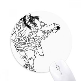 Dıythinker Masterpiece The Romance Çin Figürü Wusong Baskılı Yuvarlak Kaymaz Kauçuk Mouse Pad