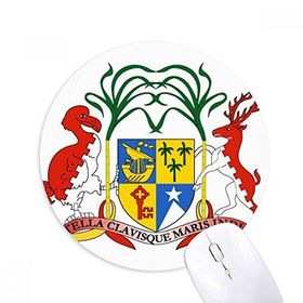 Dıythinker Mauritius Afrika Ulusal Amblem Baskılı Yuvarlak Kaymaz Kauçuk Mouse Pad