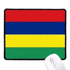 Dıythinker Mauritius Ulusal Bayrak Afrika Ülke Kaymaz Siyah Başlıklı Kenarlar Mouse Pad
