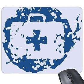 Dıythinker Mavi Barış Sembolü İlk Yardım Seti Basit Yaratıcı Tasarım Yuvarlak İllüstrasyon Desen Dikdörtgen Kaymaz Kauçuk Mouse Pad