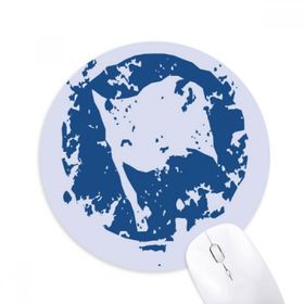 Dıythinker Mavi Bayrak Tasarım Baskılı Yuvarlak İllüstrasyon Desen Baskılı Yuvarlak Kaymaz Kauçuk Mouse Pad