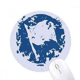 Dıythinker Mavi Bayrak Tasarım Baskılı Yuvarlak İllüstrasyon Desen Baskılı Yuvarlak Kaymaz Kauçuk Mouse Pad