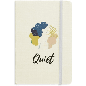 Dıythinker Mavi Beyaz Soyut Bitkiler Sanat Defteri Kumaş Sert Kapak A5 Defter