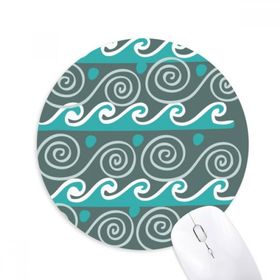 Dıythinker Mavi Dalga Meksika Totems Antik Uygarlık Baskılı Yuvarlak Kaymaz Kauçuk Mouse Pad