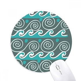 Dıythinker Mavi Dalga Meksika Totems Antik Uygarlık Baskılı Yuvarlak Kaymaz Kauçuk Mouse Pad