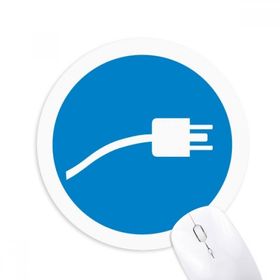 Dıythinker Mavi Fiş Kablo Şarj Kablosu Desenli Baskılı Yuvarlak Kaymaz Kauçuk Mouse Pad