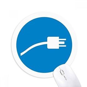 Dıythinker Mavi Fiş Kablo Şarj Kablosu Desenli Baskılı Yuvarlak Kaymaz Kauçuk Mouse Pad