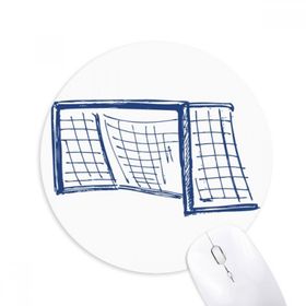 Dıythinker Mavi Futbol Kapı Ağ Desenli Baskılı Yuvarlak Kaymaz Kauçuk Mouse Pad