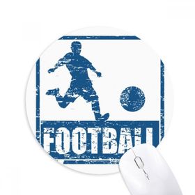 Dıythinker Mavi Futbolcu Kick Futbol Baskılı Yuvarlak Kaymaz Kauçuk Mouse Pad