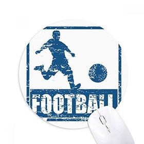 Dıythinker Mavi Futbolcu Kick Futbol Baskılı Yuvarlak Kaymaz Kauçuk Mouse Pad