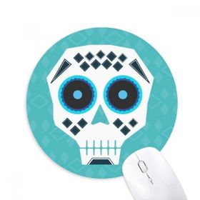 Dıythinker Mavi Gözlü Kafatası Meksika Ulusal Kültür İllüstrasyonu Baskılı Yuvarlak Kaymaz Kauçuk Mouse Pad