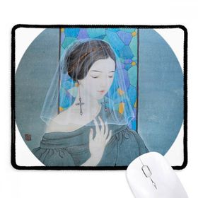 Dıythinker Mavi Güzel Beyaz İplik Çin Boyama Kaymaz Siyah Başlıklı Kenarlar Mouse Pad