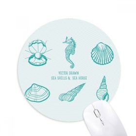 Dıythinker Mavi Hippocampus Deniz Yaşamı Desenli Baskılı Yuvarlak Kaymaz Kauçuk Mouse Pad
