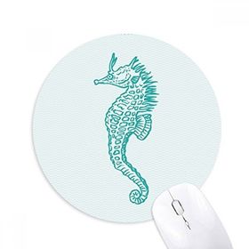 Dıythinker Mavi Hippocampus Deniz Yaşamı Desenli Baskılı Yuvarlak Kaymaz Kauçuk Mouse Pad