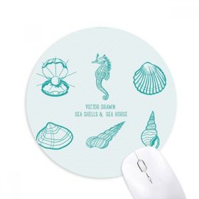 Dıythinker Mavi Hippocampus Deniz Yaşamı Desenli Baskılı Yuvarlak Kaymaz Kauçuk Mouse Pad